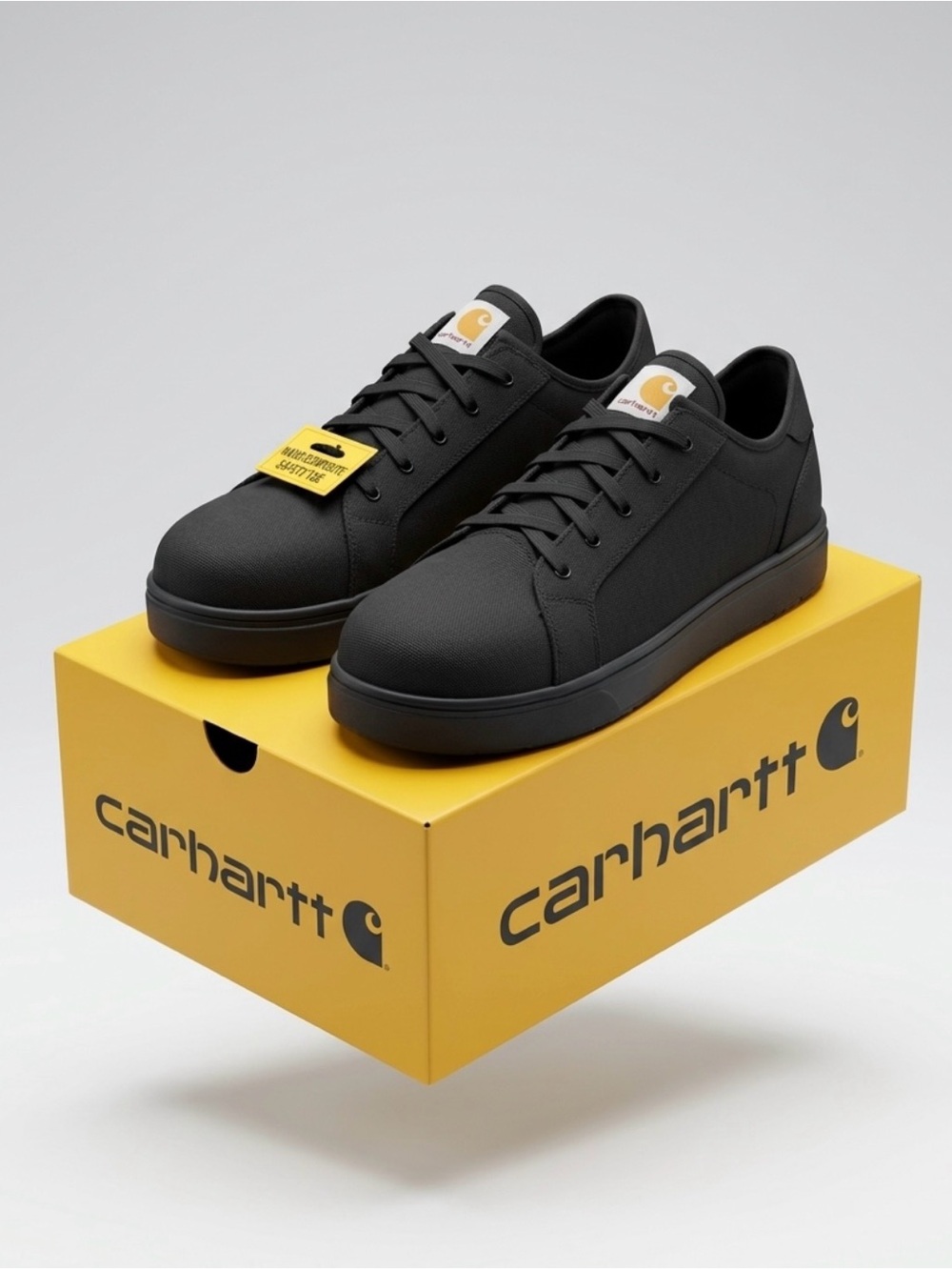 Carhartt Black Low-Top Steel Toe with Yellow Accent Tags (Brand New)